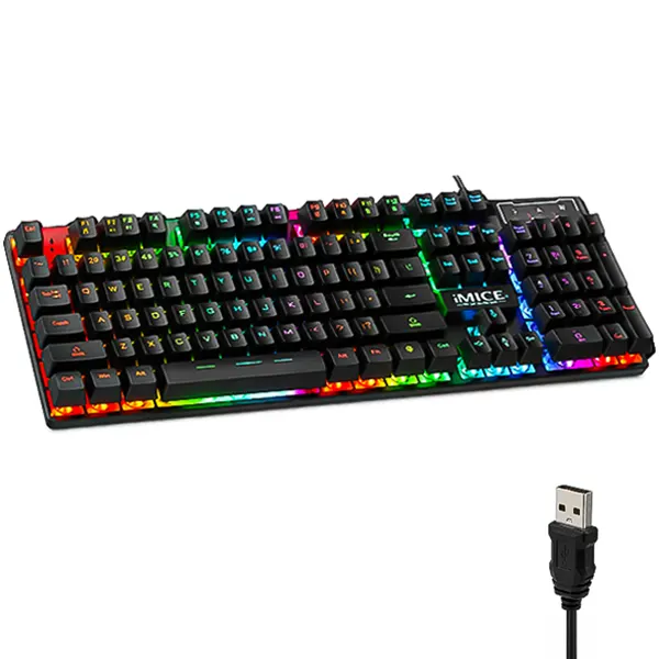 کیبورد گیمینگ آی مایس (iMICE) مدل AK-600 با نورپردازی RGB