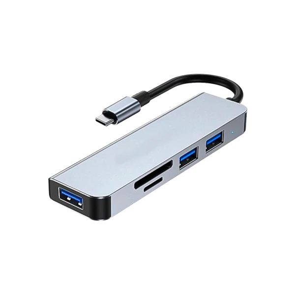 هاب کمبو 5 در 1 تایپ سی (Type-C) به USB 3.0 و کارت خوان SD/TF