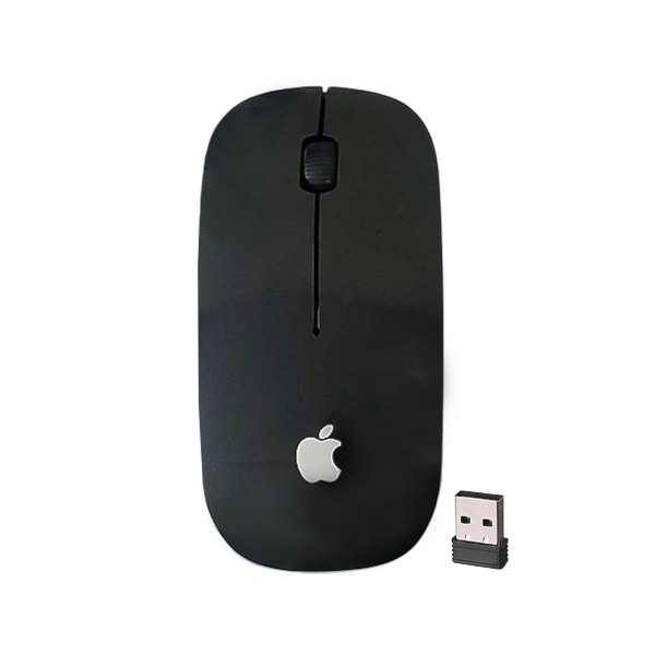 ماوس بی‌سیم طرح اپل (Apple Design) رنگ مشکی به همراه دانگل USB
