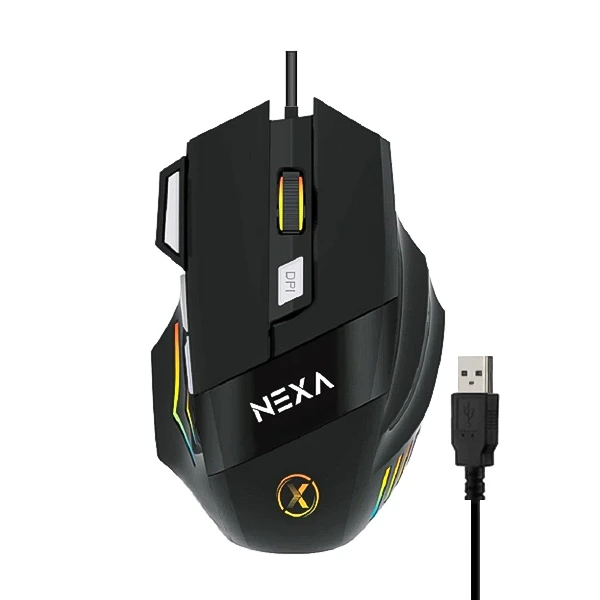 ماوس گیمینگ با سیم نکسا (Nexa) مدل M101 (MX101) | طراحی ارگونومیک با نورپردازی RGB