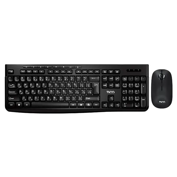 ست کیبورد و ماوس بی‌سیم تسکو مدل TKM 7027W (اقتصادی، دارای حروف فارسی و کلیدهای مالتی‌مدیا)