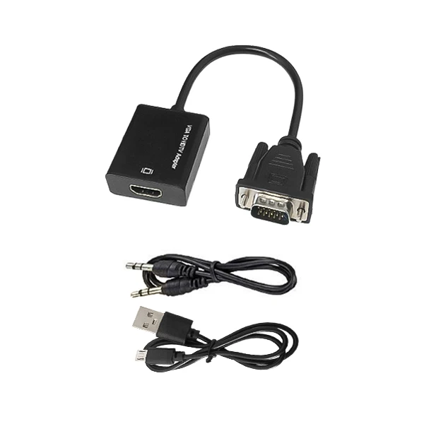 مبدل VGA به HDMI (وی جی ای به اچ دی ام آی) برق‌دار به همراه کابل صدا | ناجی سیستم‌های قدیمی!