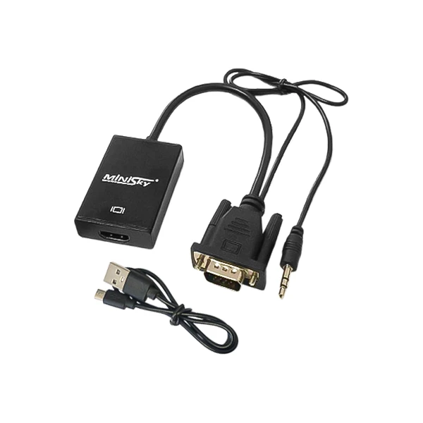 مبدل VGA به HDMI اکتیو مینی اسکای (Minisky) | همراه کابل برق و صدا
