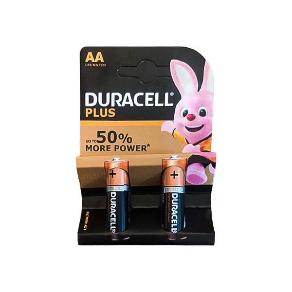 باتری قلمی دوراسل مدل Plus Power بسته ۲ عددی | باتری AA آلکالاین Duracell اصل