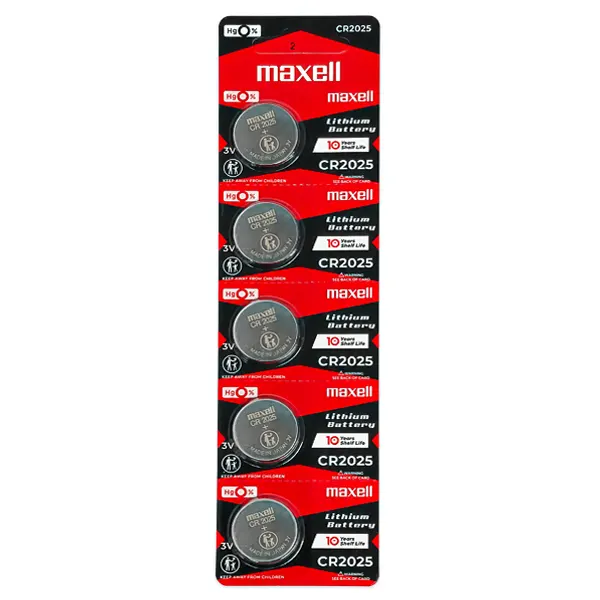 باتری سکه ای مکسل (Maxell) مدل CR2025 لیتیومی بسته  5 عددی