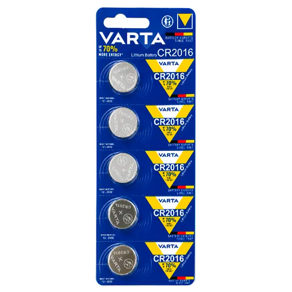 باتری سکه ای وارتا (VARTA) مدل CR2016 لیتیومی بسته 5 عددی