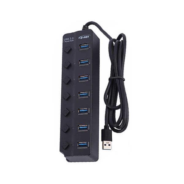 هاب 7 پورت USB 3.0 دی‌نت (D-Net) مدل DT-480 کلیددار آداپتورخور