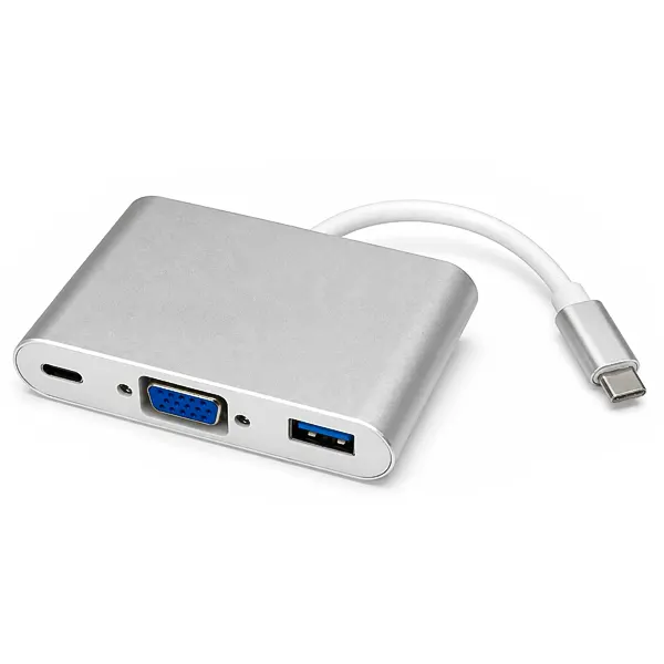 مبدل تایپ سی به VGA و USB 3.0 (هاب ۳ کاره Type-C)