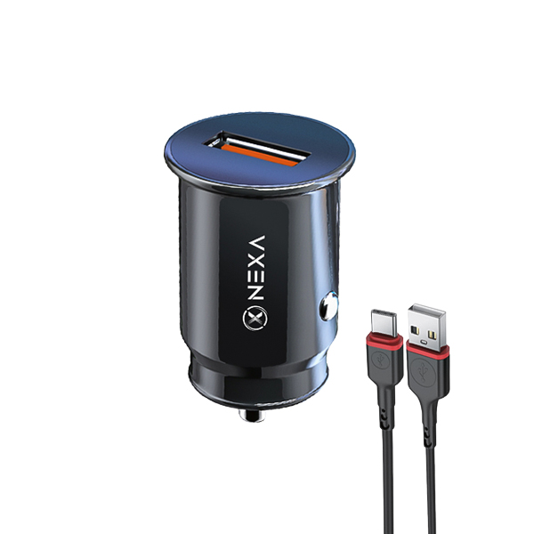 شارژر فندکی 18 وات نكسا مدل Nexa R218C (پشتیبانی از QC3.0) + کابل Type-C