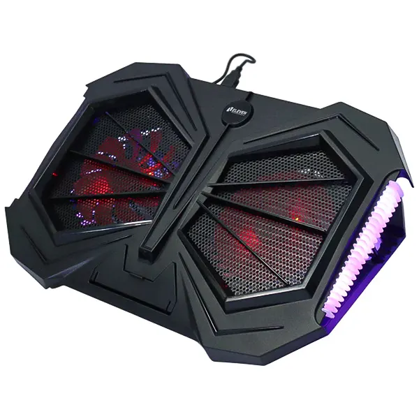 پایه خنک‌کننده گیمینگ لپ‌تاپ ایلون مدل Eleven N707 مجهز به ۲ فن توربو، نورپردازی RGB و تنظیم ارتفاع