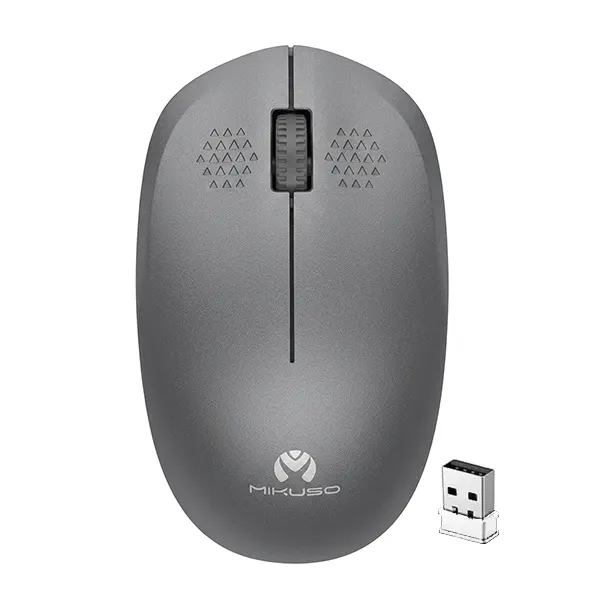 ماوس بی‌سیم میکوسو MIKUSO مدل MOS-W080 با دانگل نانو 2.4GHz رنگ طوسی