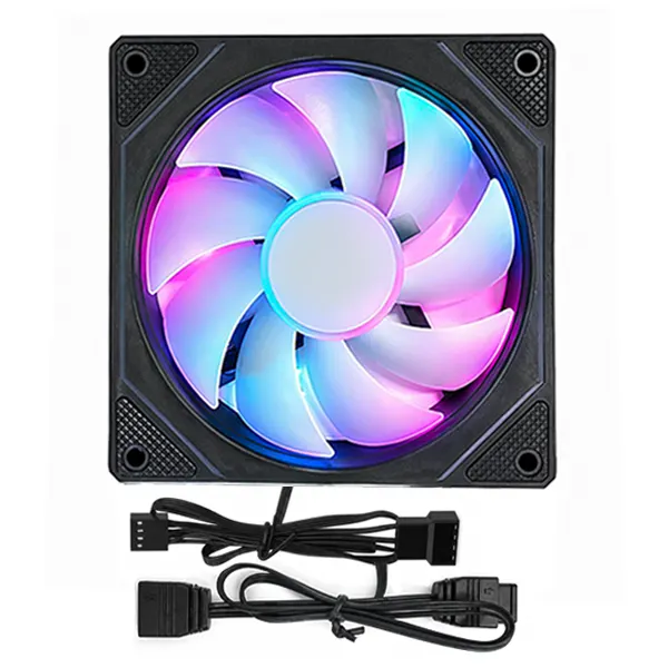 فن کیس ۱۲ در ۱۲ سانتی‌متر گیمینگ ARGB اسپاتان مدل SP120 Prism 4Pro مشکی با قابلیت همگام‌سازی نورپردازی