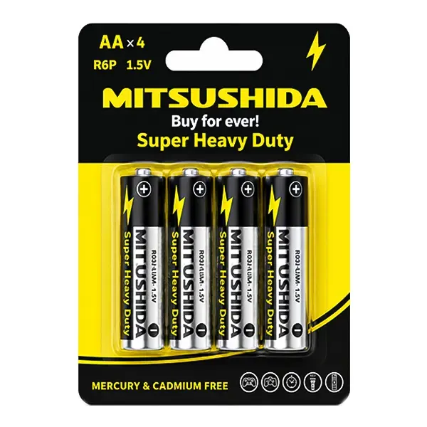 باتری قلمی میتسوشیدا (Mitsushida) مدل R6P - بسته ۴ عددی