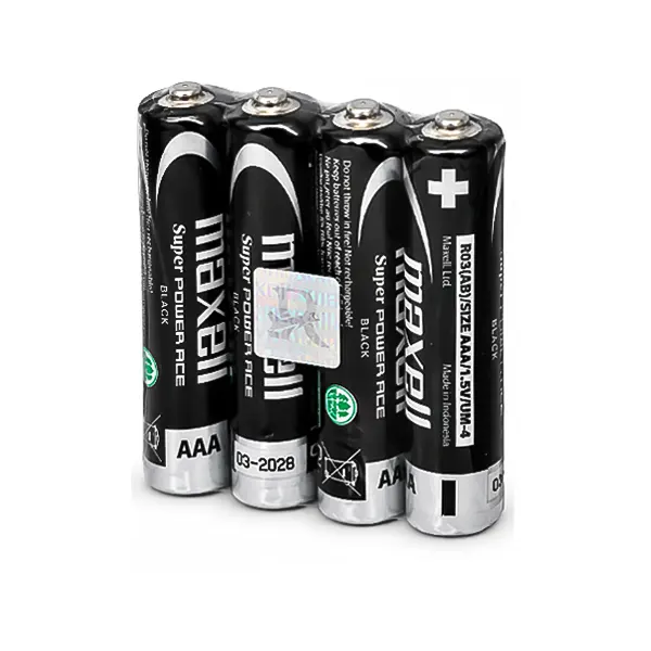 باتری نیم‌قلمی مکسل (Maxell) مدل Super Power Ace Black - بسته ۴ عددی