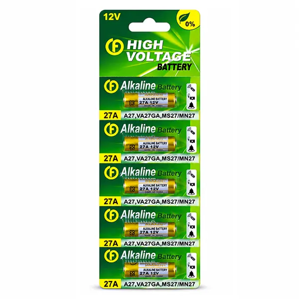 باتری ریموتی ۱۲ ولت ۲۷A برند High Voltage - بسته ۵ عددی