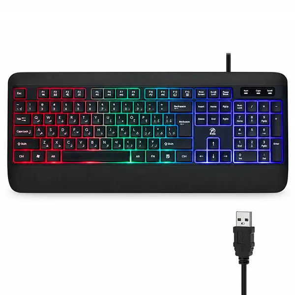 کیبورد گیمینگ باسیم پی نت مدل P-net KB-1400 با نورپردازی RGB