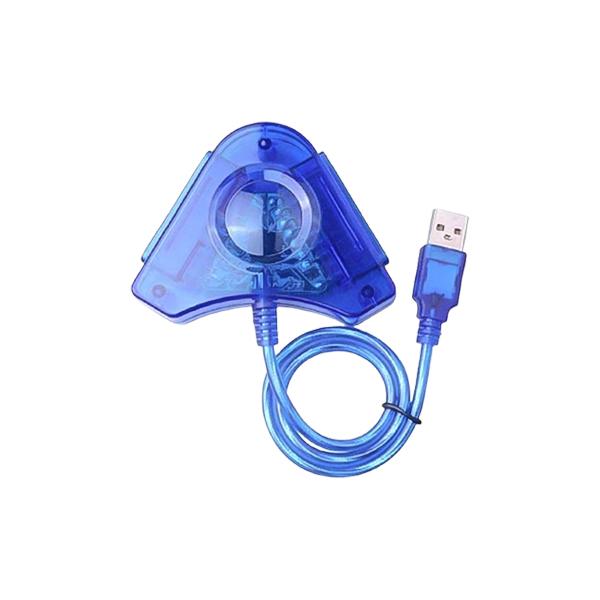 مبدل دسته پلی استیشن به کامپیوتر دو پورت آبی مدل PU-301 (تبدیل PS2 به USB)