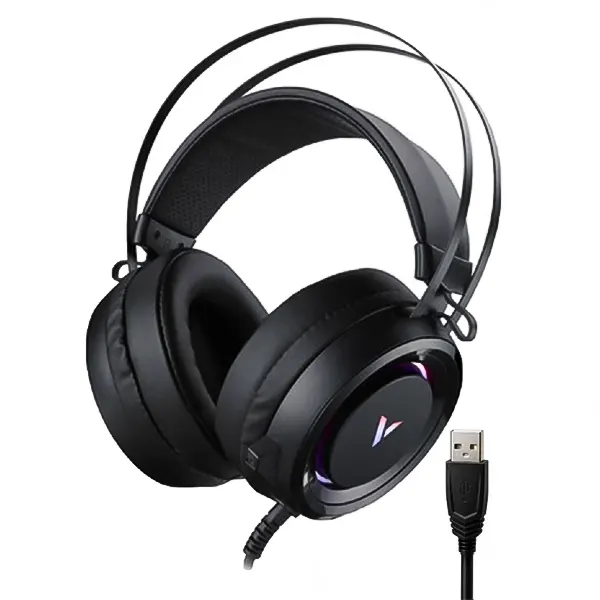 هدست گیمینگ رپو مدل VH500C با صدای فراگیر مجازی ۷.۱ کاناله و نورپردازی RGB