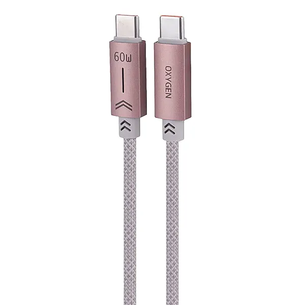 کابل تبدیل Type-C به Type-C اکسیژن (Oxygen) مدل LX-47 توان 60 وات طول 1.2 متر