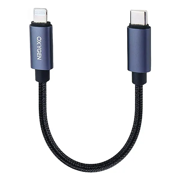 کابل تبدیل Type-C به لایتنینگ پاوربانکی اکسیژن (Oxygen) مدل LX-37 توان 30 وات طول 30 سانتی‌متر