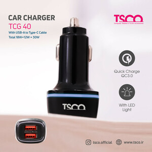 شارژر فندکی 30 وات تسکو مدل TCG 40