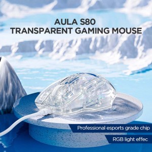 موس سیم دار گیمینگ  AULA S80 transparent