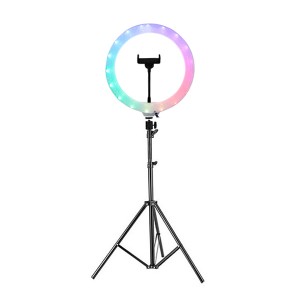 رینگ لایت RGB مدل 3D-33 به قطر 33 سانت به همراه پایه