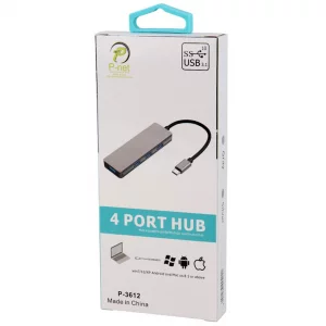 هاب 4 پورت USB تایپ سی پی‌نت  P-3612