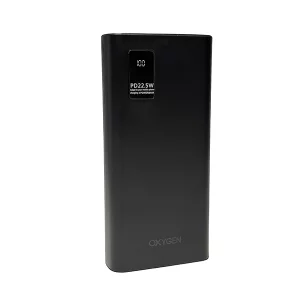پاوربانک اکسیژن مدل OX20 ظرفیت ۲۰۰۰۰ میلیآمپرساعت (22.5W، نمایشگر LCD، همراه کابل تایپ سی)