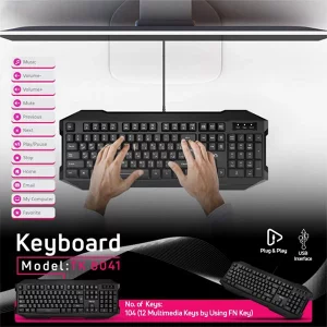 کیبورد با سیم تسکو مدل TK 8041 5