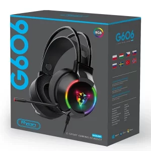 هدست گیمینگ حرفه‌ای G606 با صدای 7.1، درایور 50mm و RGB 4