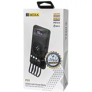 پاوربانک فست شارژ وایرلس 20000mAh نکسا مدل Nexa P31 (کابل متصل) 3