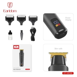 ماشین اصلاح خط زن حرفه‌ای ارلدام مدل Earldom ET-HC06 (ضد آب با نمایشگر دیجیتال)