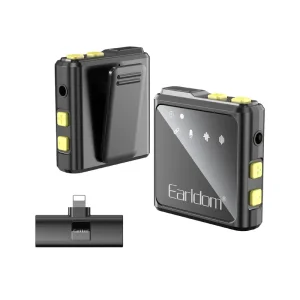 میکروفون بی‌سیم یقه‌ای حرفه‌ای ارلدام Earldom ET-MC9L (مخصوص آیفون با افکت Reverb و ورودی AUX)