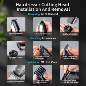 ماشین اصلاح و خط زن XO مدل CF30 کیت گرومینگ ضد آب 11