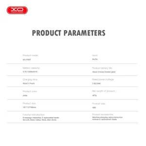 ماساژور تفنگی حرفه‌ای XO مدل FG07 با 6 سطح سرعت و 5 سری تخصصی 7