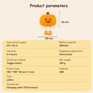 چراغ خواب سیلیکونی و استند موبایل XO مدل OZ08 طرح کدو تنبل 13