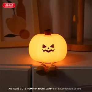 چراغ خواب سیلیکونی و استند موبایل XO مدل OZ08 طرح کدو تنبل