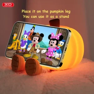 چراغ خواب سیلیکونی و استند موبایل XO مدل OZ08 طرح کدو تنبل 12