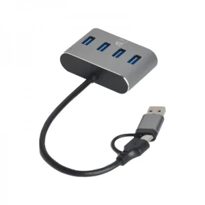 هاب ۴ پورت USB 3.0 پی نت P-NET مدل P-3623 با رابط دوگانه USB و Type-C