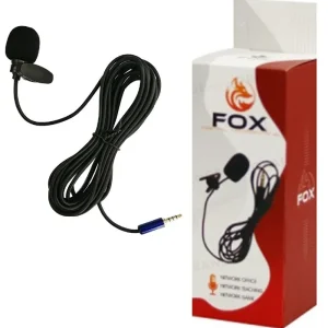 میکروفون یقه‌ای فاکس (Fox) مدل Lavalier با جک 3.5 میلی‌متری موبایلی 3