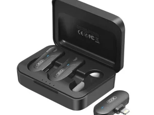 میکروفون یقه‌ای بی‌سیم دو کاربره XO مدل MKF09B همراه با کیس شارژ (مخصوص آیفون) 3