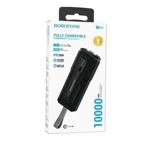 شارژر همراه و پاوربانک فست‌شارژ بروفون BOROFONE مدل BJ54 ظرفیت  10000 میلی آمپر (توان  22.5 𝑊و چراغ‌قوه دوگانه) 4