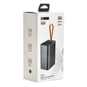 شارژر همراه و پاوربانک فست‌شارژ نکسا NEXA مدل P301 ظرفیت  30000 mAh  (توان  22.5 𝑊 و 𝑃 𝐷 20 𝑊 ) 3