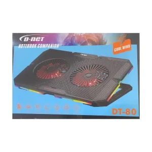 پایه خنک کننده لپ تاپ دی-نت مدل DT-80 همراه با نورپردازی RGB و 2 فن 3