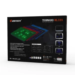 پایه خنک کننده لپ تاپ ۵ فن جرتک مدل KL331 (Tornado) با نورپردازی LED 3