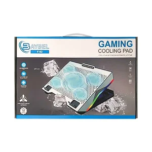 پایه خنک کننده لپ تاپ ۵ فن BAYBEL RGB مدل F-62 (دارای پنل تنظیمات و هولدر) 2