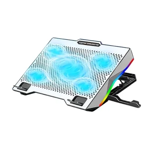 پایه خنک کننده لپ تاپ ۵ فن BAYBEL RGB مدل F-62 (دارای پنل تنظیمات و هولدر) 3