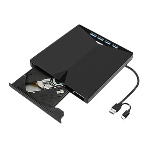 خرید درایو نوری اکسترنال ۷ کاره (DVD-RW، هاب USB و رم‌ریدر) با کابل دوگانه 3