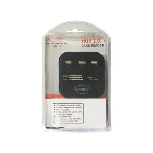 خرید هاب ۳ پورت $USB 2.0$ و رم ریدر کمبو کایزر مدل KH-14 2